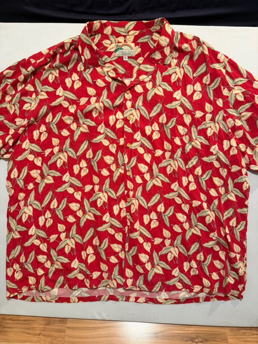 Paradise Found Men's Magnum PI Anthurium Floral Hawaiian Red Shirt -4XL